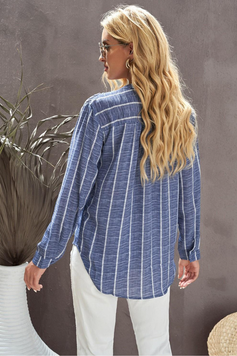 Blue Stripe Relaxed Top